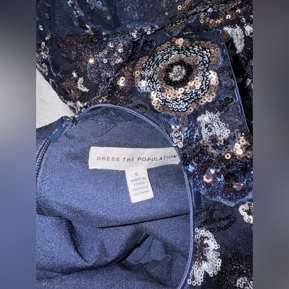 NWOT Dress The Population Helena Sequins Floral Mesh Sleeveless Dress sz S - Picture 6 of 8